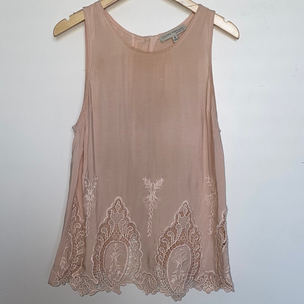 Blush pink lace top